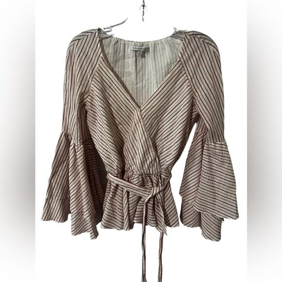Rebecca Minkoff Red Multi Melly Wrap Top XS - Picture 2 of 6